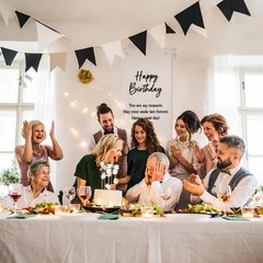 Yousoontic Linen Rustic Wedding Welcome Banner Plain Ceremony Banner with Sat…