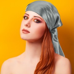 35 Inch Square Satin Head Scarf Silk Feeling Hair Scarf, Dark Grey