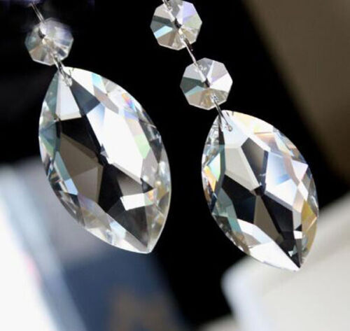 30Pcs Horse Eye Chandelier Glass Crystal Lamp Prism Part Hang Pendant Suncatcher