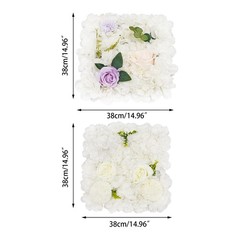 6pcs 15*15in White Artificial Flower Wall Panels Venue Background Floral Decor