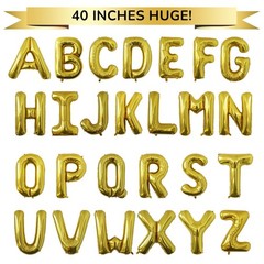 Letter Balloons Gold Party Balloon – 40 Inch Large Gold Letter P Balloon, Let…