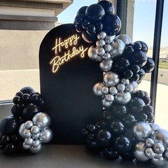 120pcs Black Balloon Arch Kit, 18 12 10 5 inch Black Latex Balloons Different…