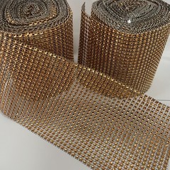 2 Rolls 20 10 yds Rose Gold sparkle Diamond Mesh Wrap Rhinestone Crystal Ribbon