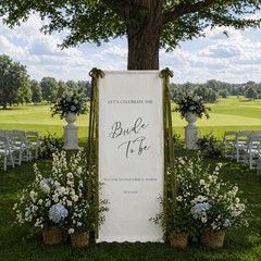 Bride To Be Fabric Sign Bridal Shower Welcome Banner Linen