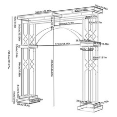 8.5 Feet Tall Metal Elegant Wedding Arch White Garden Arbor with Trellis Decor