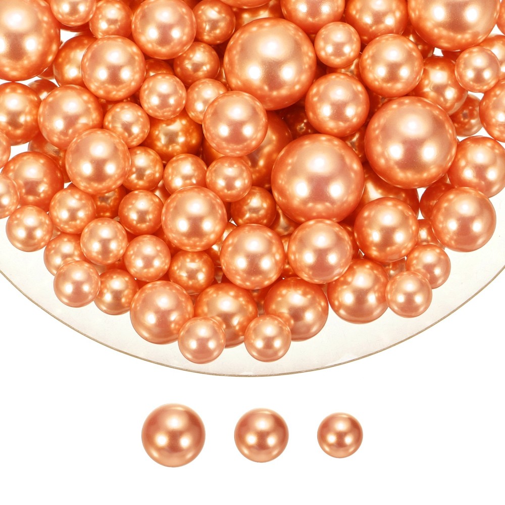 150 Pcs Pearl Bead for Vase Filler, 20/14/10mm Floating Beads(Orange)