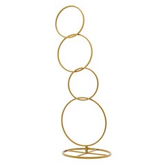 5.02ft High Metal Square Pillar Flower Stand, Gold Arch Stand With 4-tier
