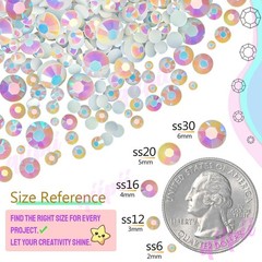 qiipii 18 Colors Crystal Resin Rhinestones 2mm 3mm Rainbow Colorful Flatback …