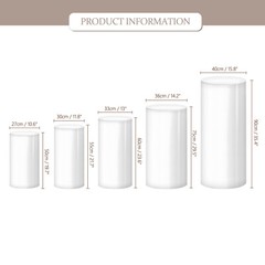 3Pcs/5Pcs Round Cylinder Pedestal Stand for Wedding Party Display Stand Decor