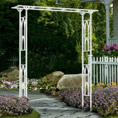 2M Metal Garden Arch Tubular Arbour Trellis Roses Climbing Plant Support Archway