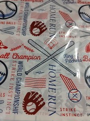 Baseball Tablecloth Baseball 87x 51 Inches ? Plastic Covering All Over Baseball