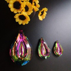 10pcs Rainbow Color Crystal SunCatcher Chandelier Lamp Prisms Home Part Hanging