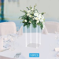10Pcs Clear Acrylic Flower Stand for Wedding Centerpieces Wedding Flower Vases