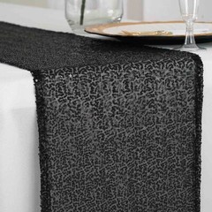 Extra Wide BLACK Premium Sequined Chair Sashes Wedding Party Event Decorations