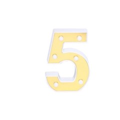 6″ tall GOLD 5 LED Lighted Marquee Numbers Sign Party Wedding Events Decorations