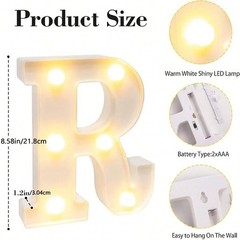 6pc Mr & Mrs LED Marquee Letters Battery Warm White Wedding Deco