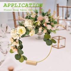 5 PCS 10 Inch Metal Floral Hoop Centerpiece for Table, Metal Wreath Ring with 5