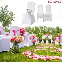 100 Flat Arched Front Covers Slip Spandex Chair Cover Wedding Party Decor Xmas