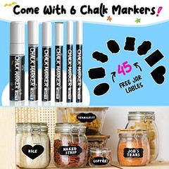 White Liquid Chalk Pens, Window Markers for Glass Washable, 6 White (5 Size)