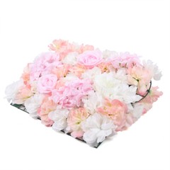 4 PCS Artificial Rose Flower Wall Panel Home Wedding Backdrop Road Floral Decor