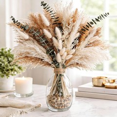 Dried Flower Bouquet – Ppas Grass, Bunny Tails, Olive Green Eucalyptus &
