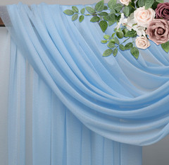 28.7″x 20FT Chiffon Wedding Arch Draping Fabric Curtain Panel Backdrop Baby Blue