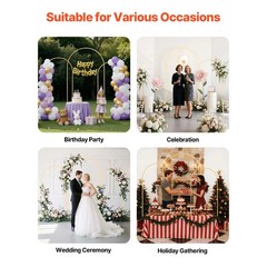 Set of 3 Gold Metal Wedding Arch Backdrop Stand 7.2ft 6.6ft 6ft