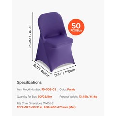 Uimoso 50PCS Purple Stretch Spandex Chair Covers for Weddings and Events