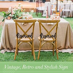 6 Pieces Reserved Sign for Wedding Hanging Wooden Reserved Sign Unfinished