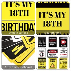 9pcs 18th Birthday Party Decorations, 9 Styles Funny Wall Signs Thick Paper F…