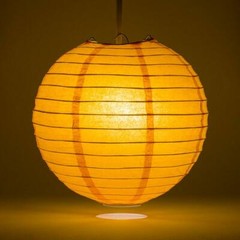 4″ Orange Round Paper Lantern, Even Ribbing, Hanging Decoration (10 Pack)