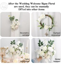 Odouzy Wedding Arch Flowers Kit White Floral Swag & Drapes Set of 3