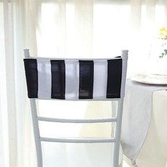 5 Black White 5×14 in Striped Spandex Stretchable CHAIR SASHES Party Decorations
