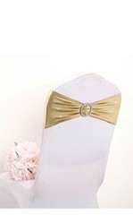 48 Wedding Decoration Gold Chair Sash Spandex Stretch Buckle Knot Fit All