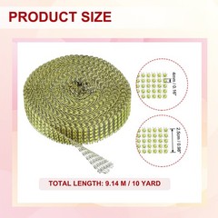1″x10 Yard Crystal Rhinestones Mesh Ribbon Green (4mm)