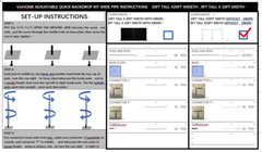 QUICK BACKDROP KIT 10 FT TALL x 10 FT – 50 FT WIDE PIPE WITH DRAPE(BLACK DRAPES)