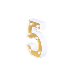 6″ tall GOLD 5 LED Lighted Marquee Numbers Sign Party Wedding Events Decorations
