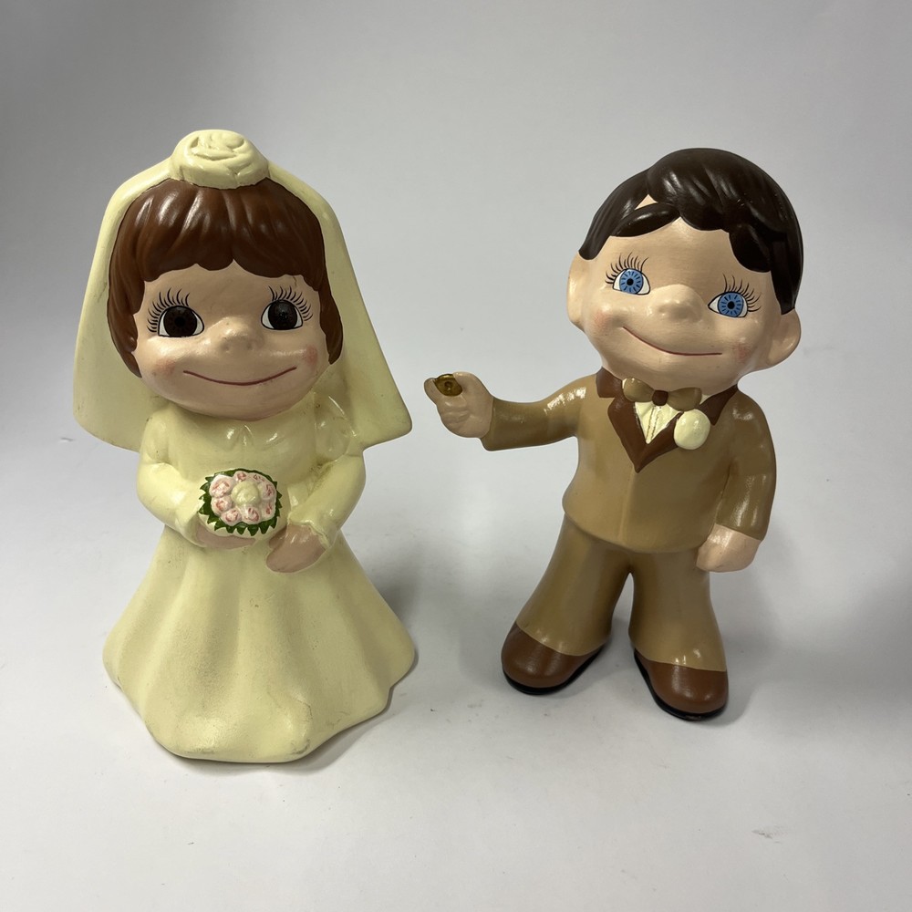 Vintage Ceramic Bride And Groom 1970’s
