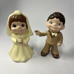 Vintage Ceramic Bride And Groom 1970’s