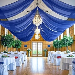 4 Panels Ceiling Drapes Wedding Decorations 60″W x 120″L (Pack of 4) Royal Blue