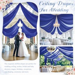 4 Panels Ceiling Drapes Wedding Decorations 60″W x 120″L (Pack of 4) Royal Blue