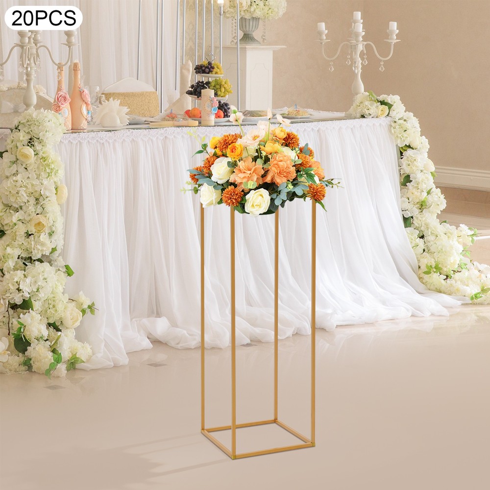20PCS Geometric Flower Stand,27*27*80cm Metal Flower Stand,Wedding Flower Stand