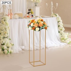 20PCS Geometric Flower Stand,27*27*80cm Metal Flower Stand,Wedding Flower Stand