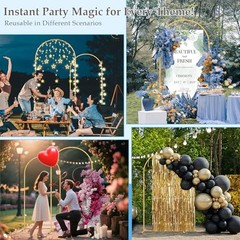 7.2FT 6FT Wedding Arch Backdrop Stand Set of 2,Metal Wedding 7.2FT, 6FT Gold