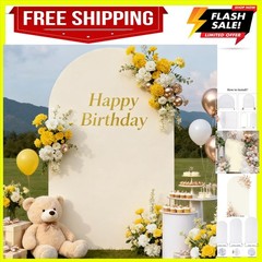 Machine Washable 6.6FT Beige Arch Cover – Enhance Your Event Decor Effortlessly