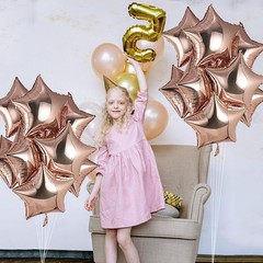 20pcs 18in Rose Gold Star Foil Balloons, Pink Star Shaped Helium Balloons for…