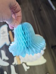 Vintage Lot Of 14 Beistle/Hallmark White/Blue Honeycomb Bells Wedding +4 Diecut