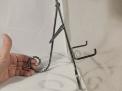 Easel Display Stand XL Large Size Scroll Design Dark Silver Folding