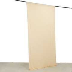 5 ft x 10 ft BEIGE 4-Way Stretch Spandex Divider Backdrop Curtain Party Wedding