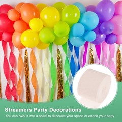 8-Rolls 656ft Crepe Paper Streamer for DIY [Light Pink-1.8 Inch x 82 Ft/Roll]